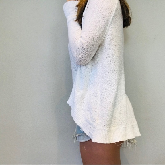 Free People white knit turtleneck white sweater - Picture 5 of 6